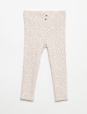 Legging long côtelé à motif
