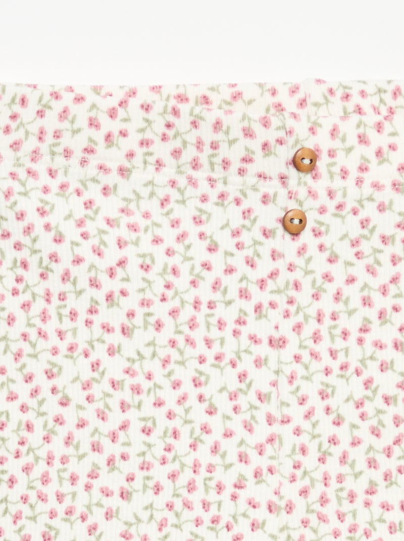 Legging long côtelé à motif Blanc - Kiabi