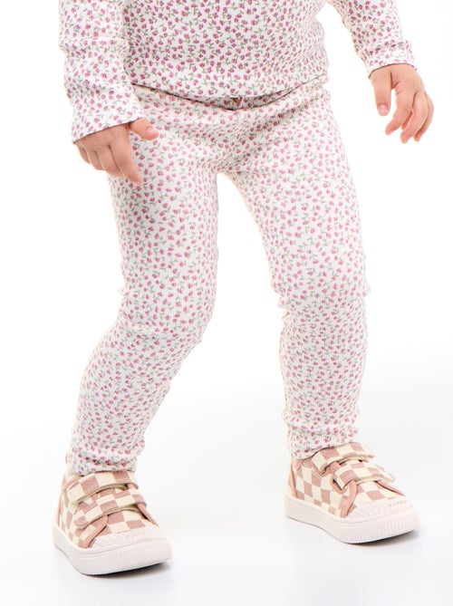 Legging long côtelé à motif - Kiabi