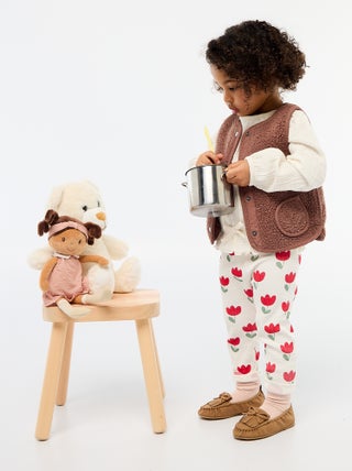 Legging long côtelé à motif