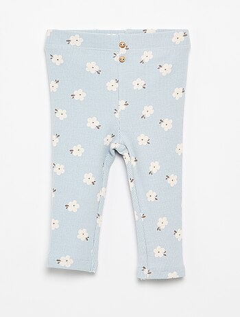 Legging long côtelé à motif