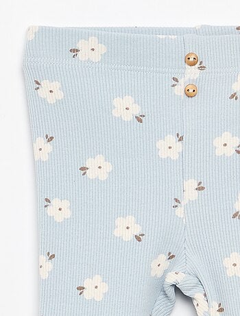 Legging long côtelé à motif