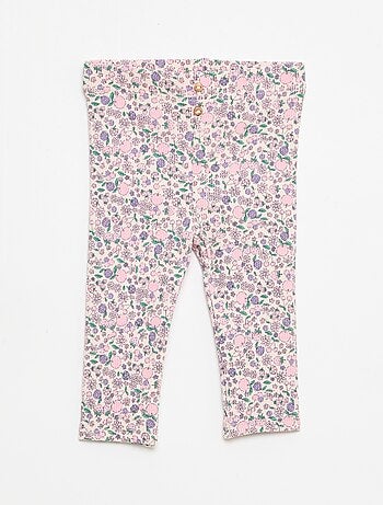 Legging long côtelé à motif