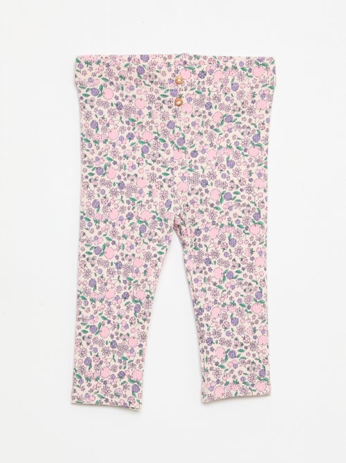 Legging long côtelé à motif - Kiabi