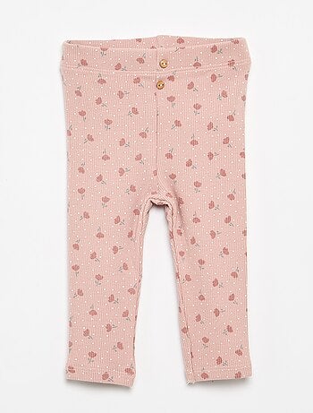 Legging long côtelé à motif