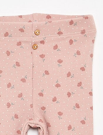 Legging long côtelé à motif