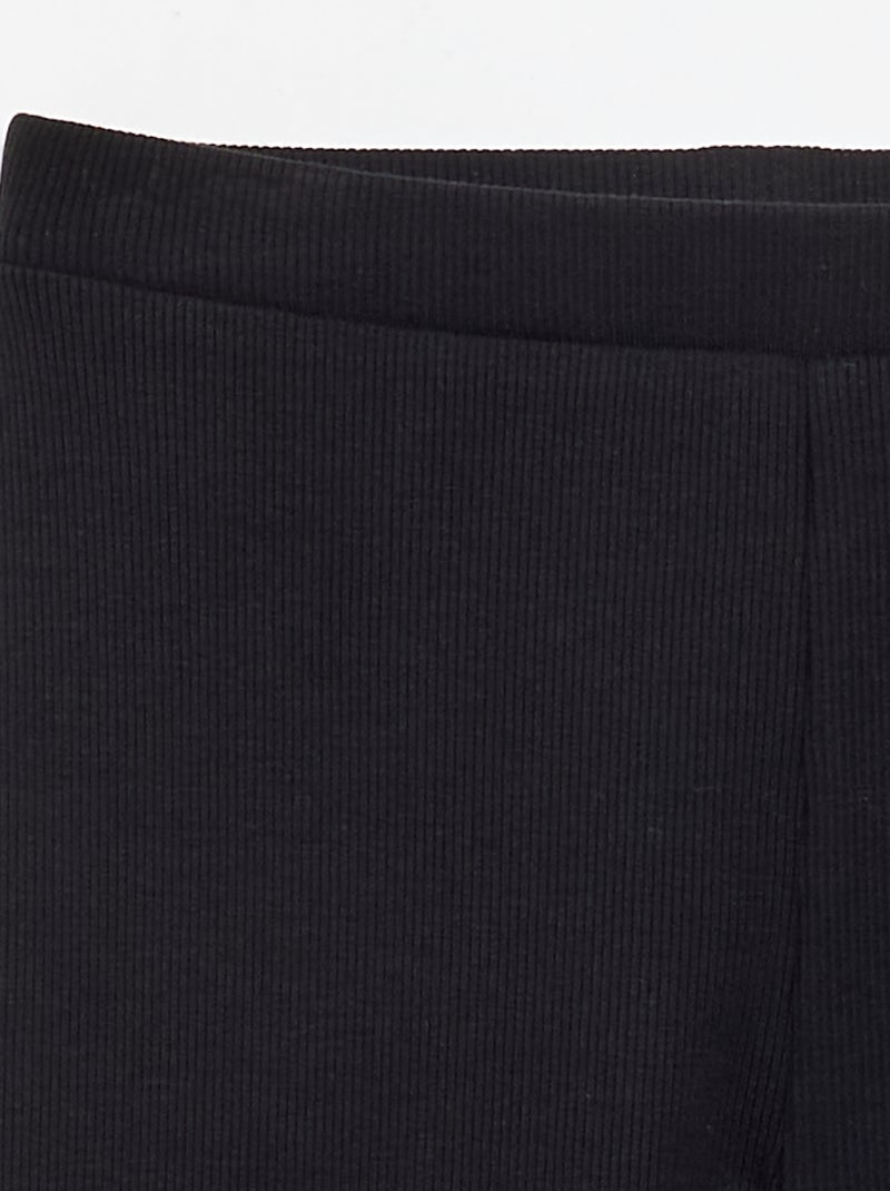 Legging long côtelé uni Noir - Kiabi