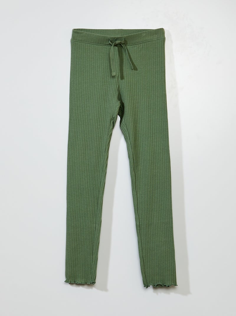 Legging long côtelé Vert - Kiabi
