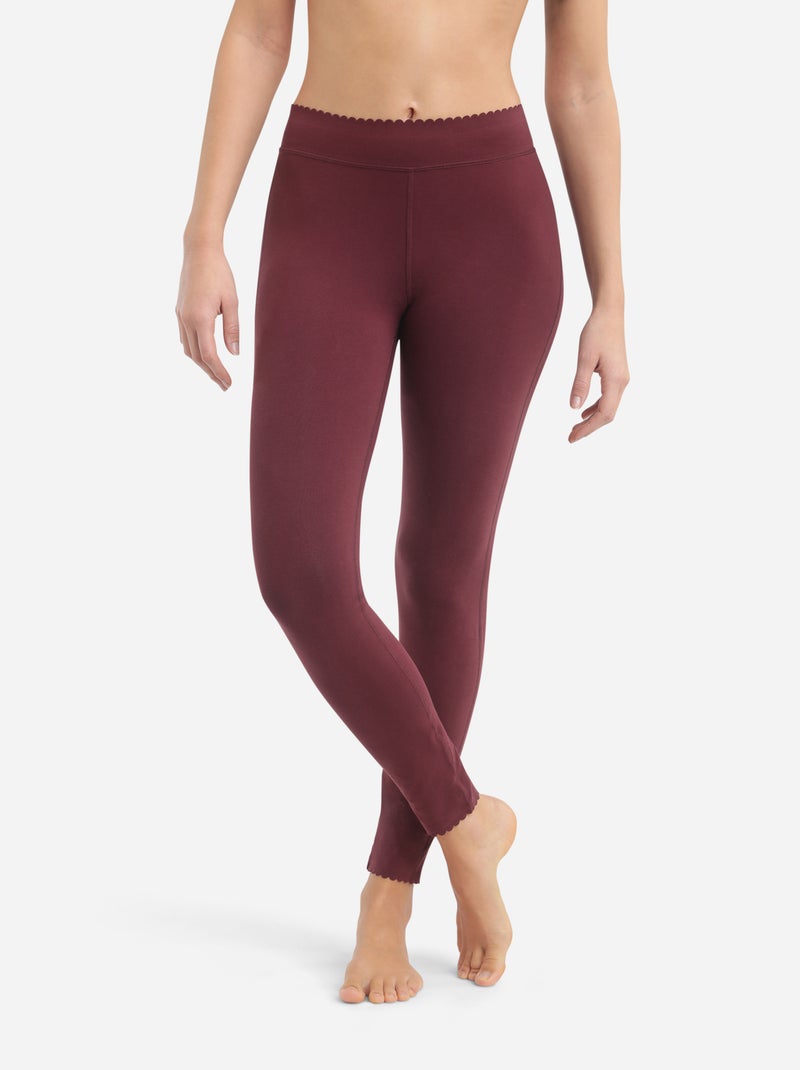 Legging long coton Body Touch Easy Bordeaux - Kiabi