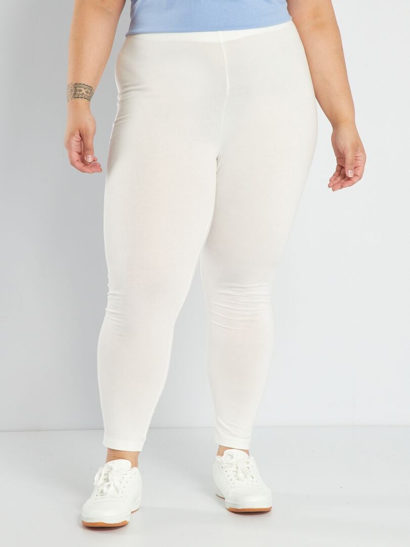 Legging long coton stretch blanc - Kiabi