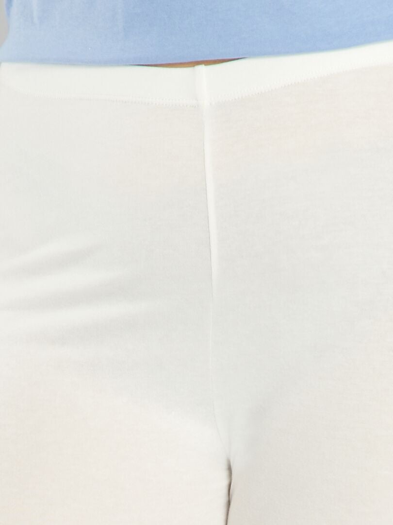 Legging long coton stretch blanc - Kiabi