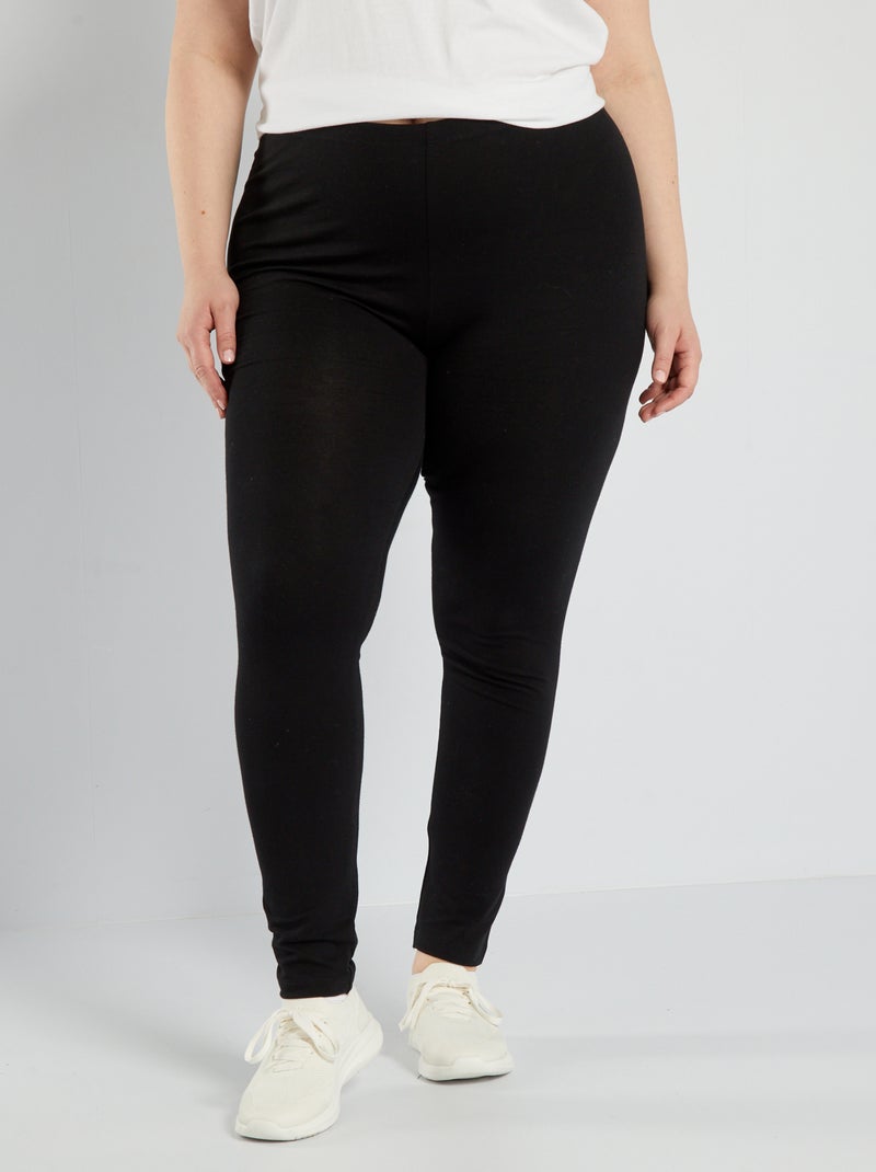 Legging long coton stretch noir - Kiabi