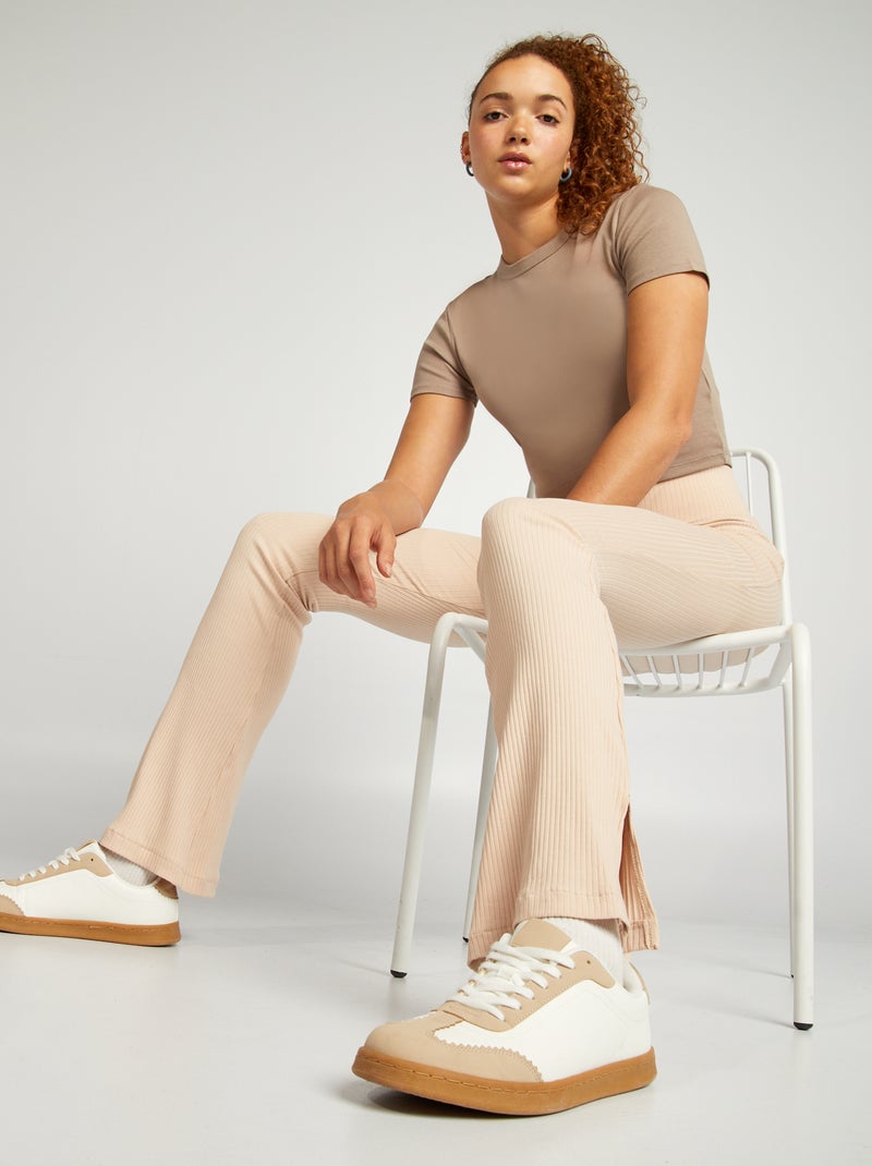 Legging long coupe flair Beige - Kiabi
