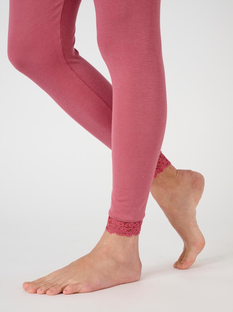 Legging long dentelle Thermolactyl Sensitive - Damart Rose - Kiabi