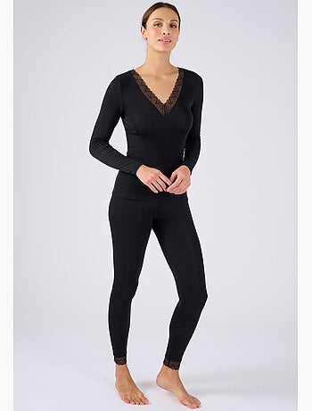 Legging long dentelle Thermolactyl Sensitive thermique - Damart