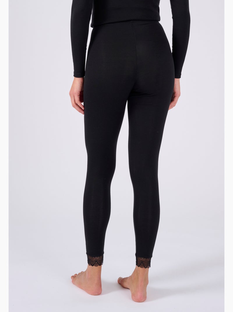 Legging long dentelle Thermolactyl Sensitive thermique - Damart Noir - Kiabi