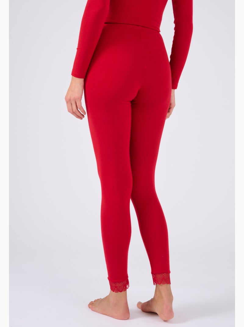 Legging long dentelle Thermolactyl Sensitive thermique - Damart Rouge - Kiabi