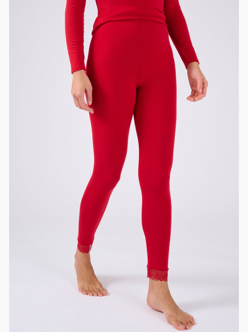 Legging long dentelle Thermolactyl Sensitive thermique - Damart Rouge - Kiabi