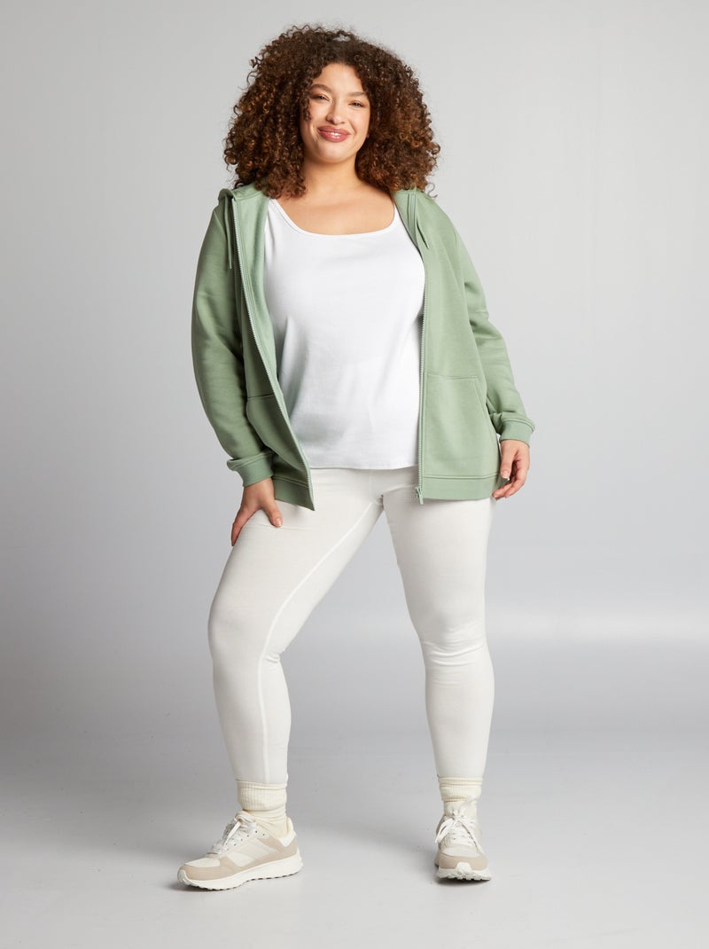 Legging long en coton blanc - Kiabi