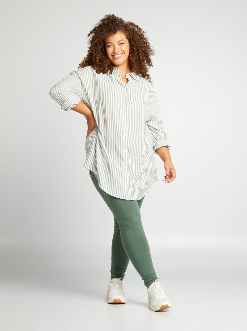 Legging long en maille stretch Vert - Kiabi