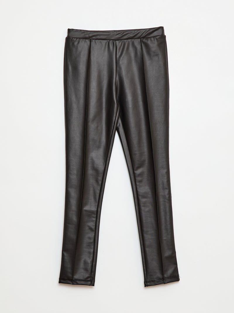 Legging long en simili Noir - Kiabi