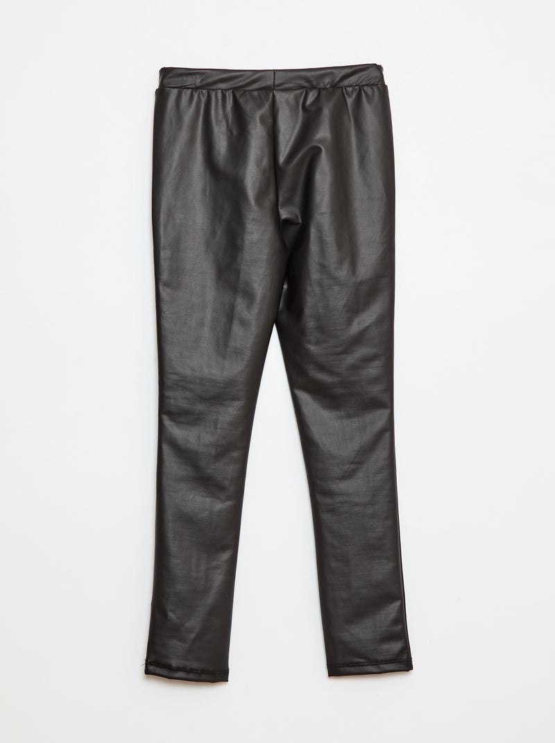 Legging long en simili Noir - Kiabi