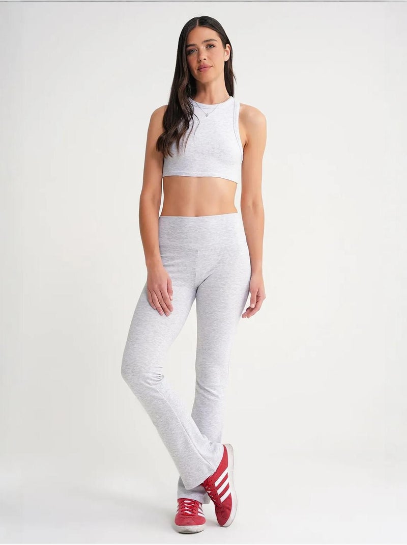 Legging long évasé à rayures et coupe slim mixray Gris - Kiabi