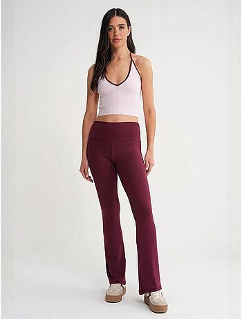 Legging long évasé à rayures et coupe slim mixray