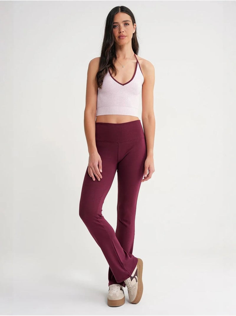 Legging long évasé à rayures et coupe slim mixray Rouge bordeaux - Kiabi