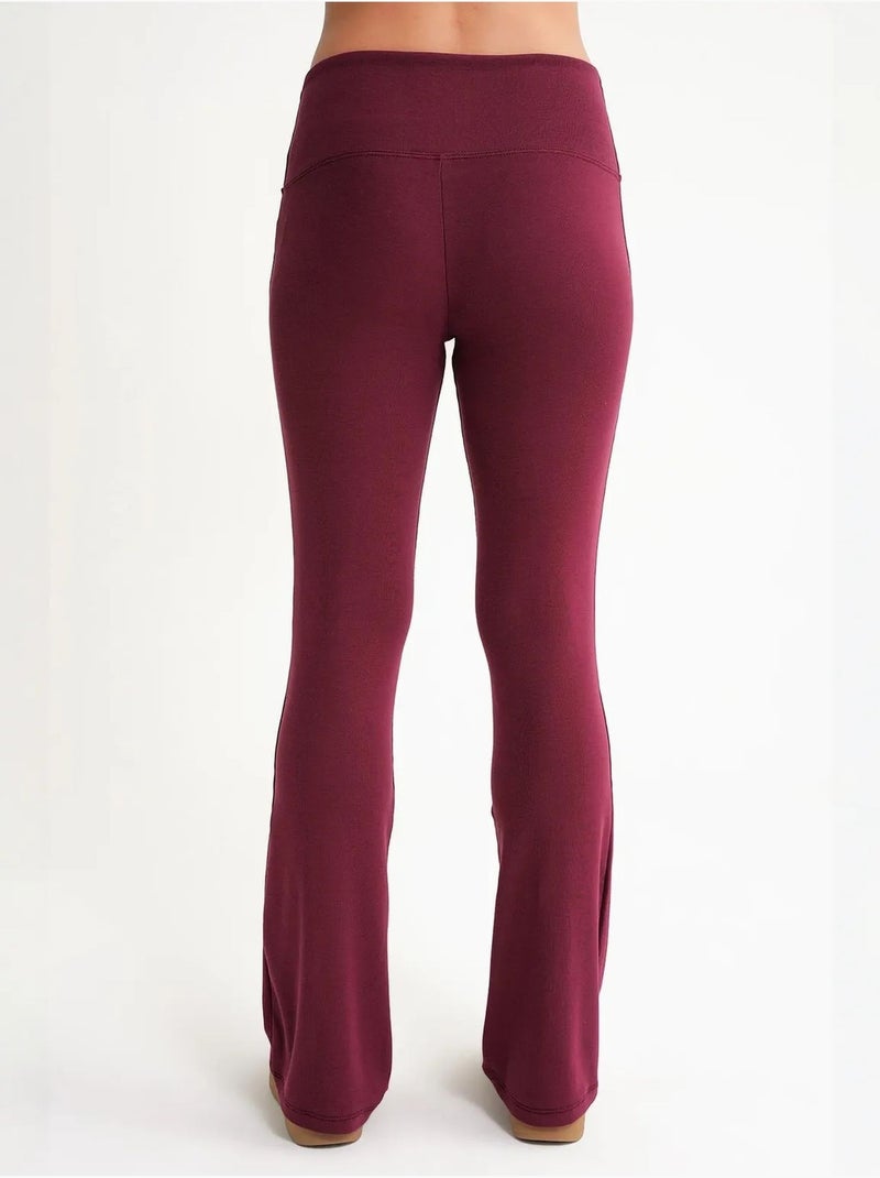 Legging long évasé à rayures et coupe slim mixray Rouge bordeaux - Kiabi