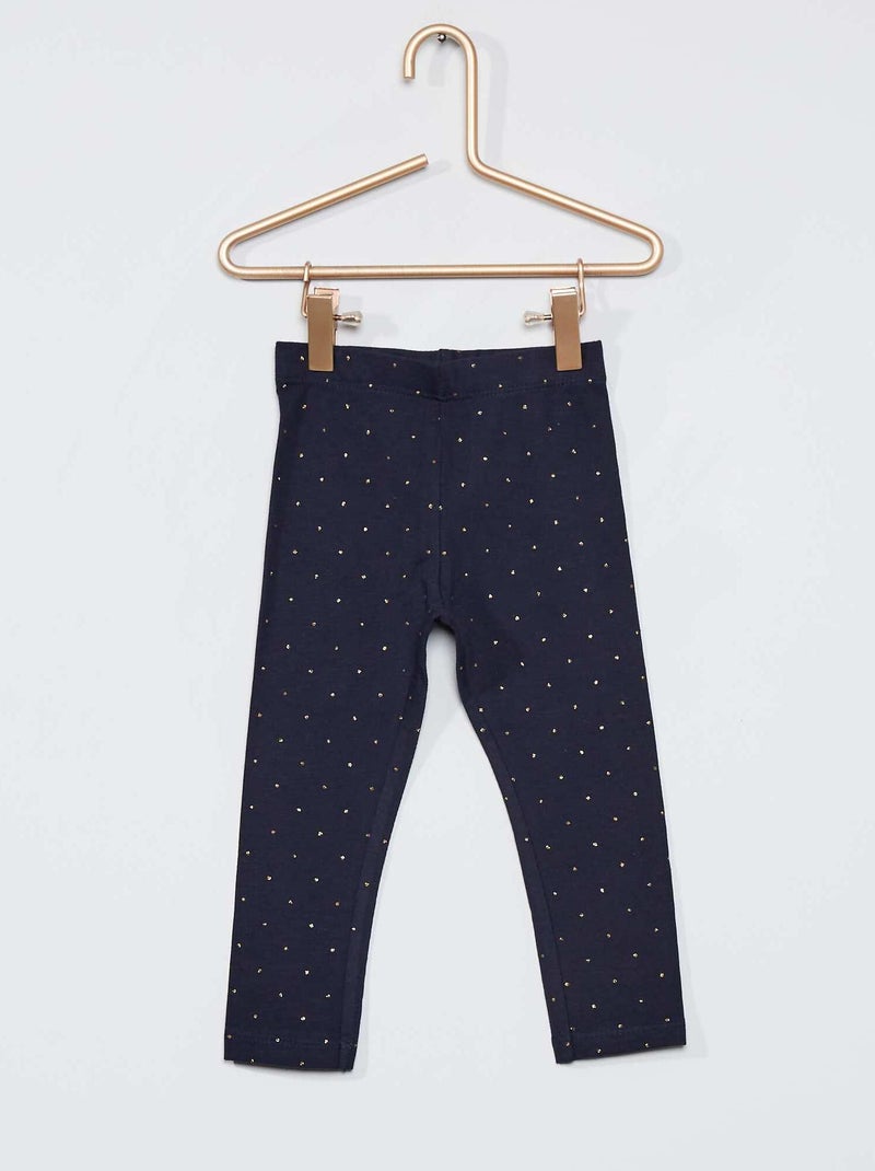 Legging long fantaisie bleu nuit pois - Kiabi