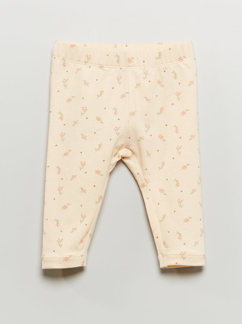 Legging long fantaisie Crème 'mimosa' - Kiabi