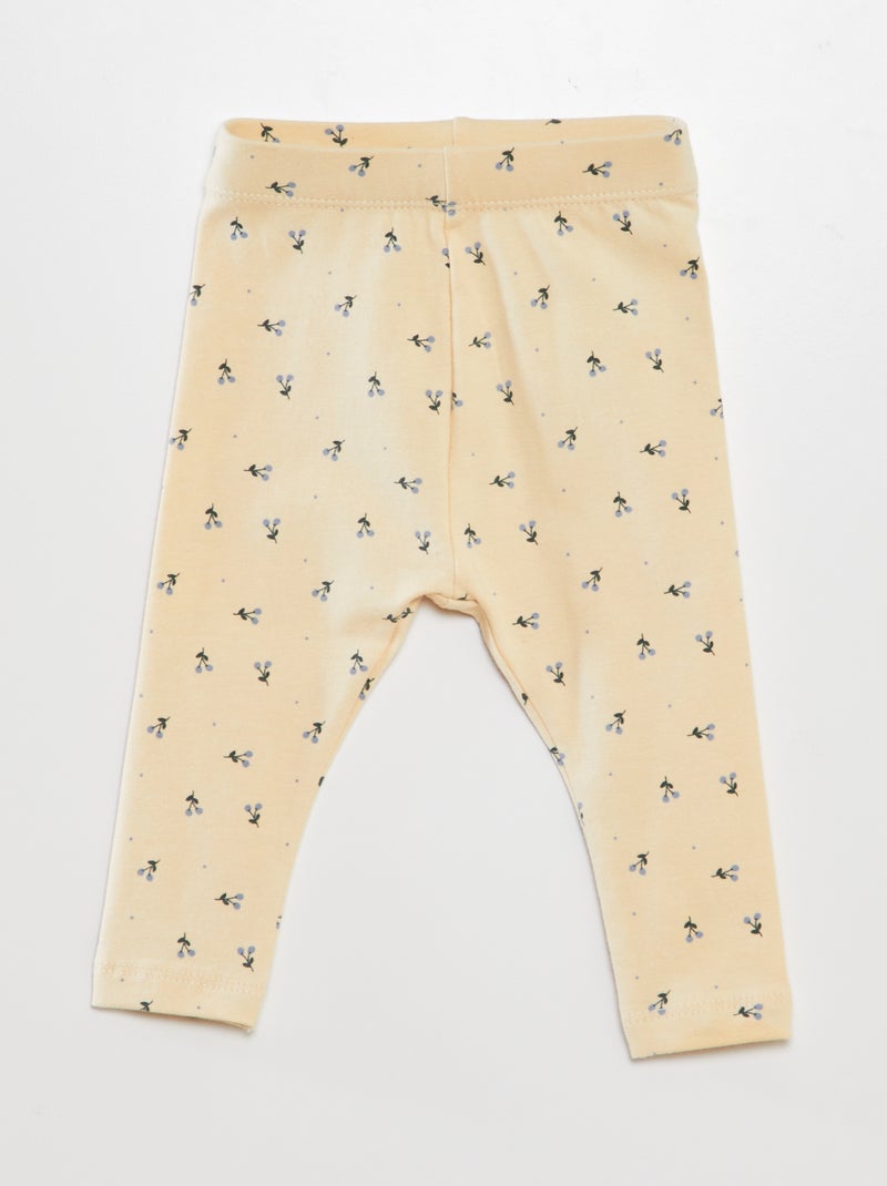 Legging long fantaisie Jaune fleuri - Kiabi