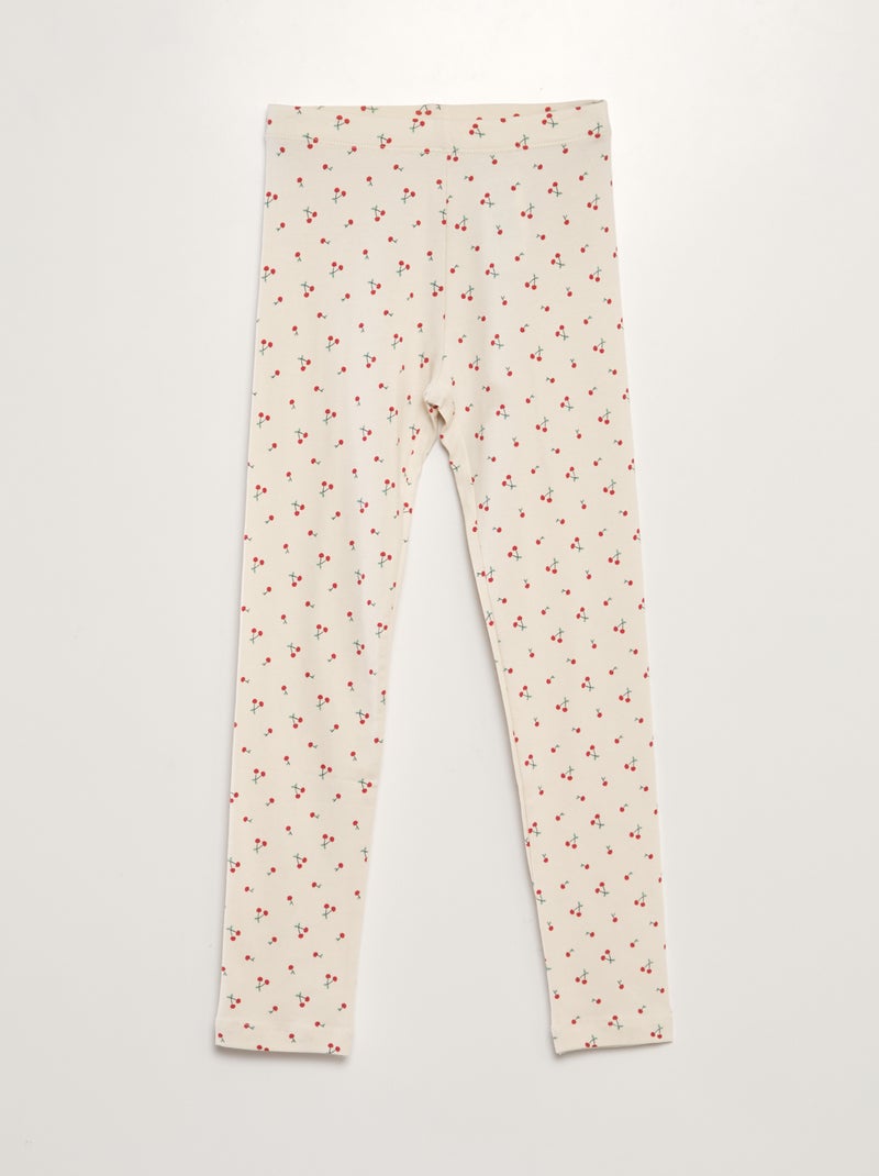 Legging long imprimé Blanc cerise - Kiabi