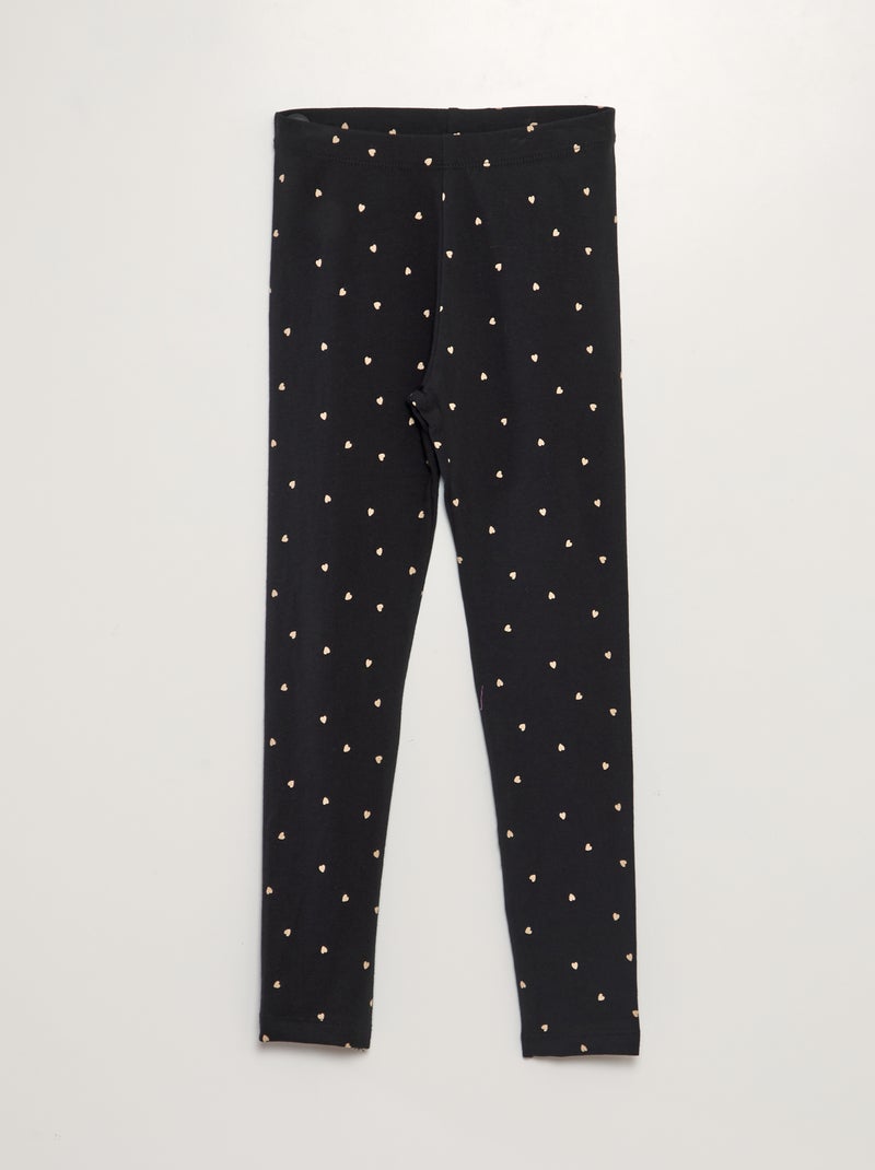 Legging long imprimé Noir cœur - Kiabi