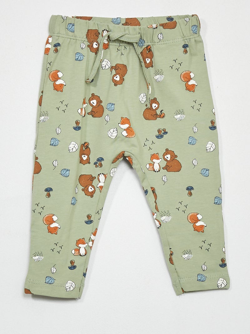 Legging long imprimé 'renard' et 'ours' bleu - Kiabi