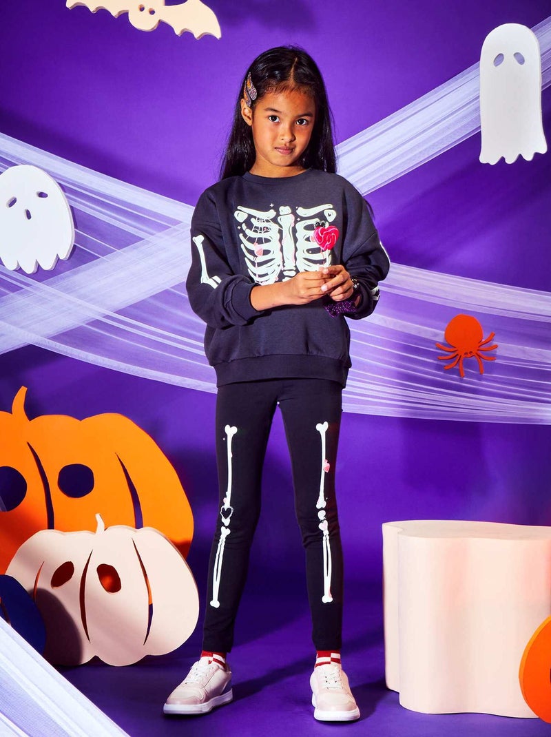 Legging long 'squelette' - Halloween Gris - Kiabi