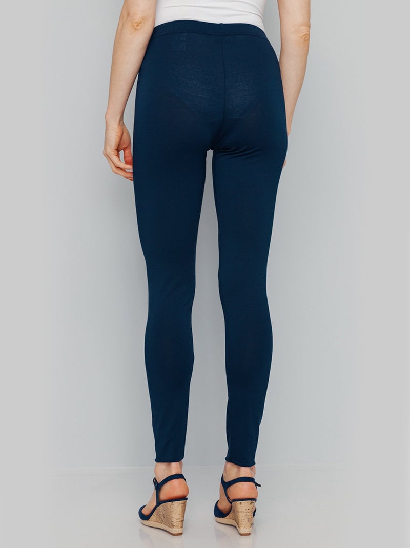 Legging long uni ceinture élastiquée - Afibel Bleu marine - Kiabi