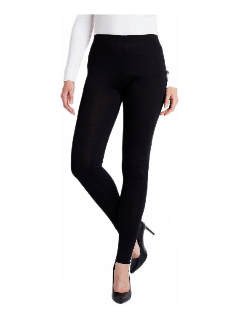 Legging long uni ceinture élastiquée Noir - Kiabi