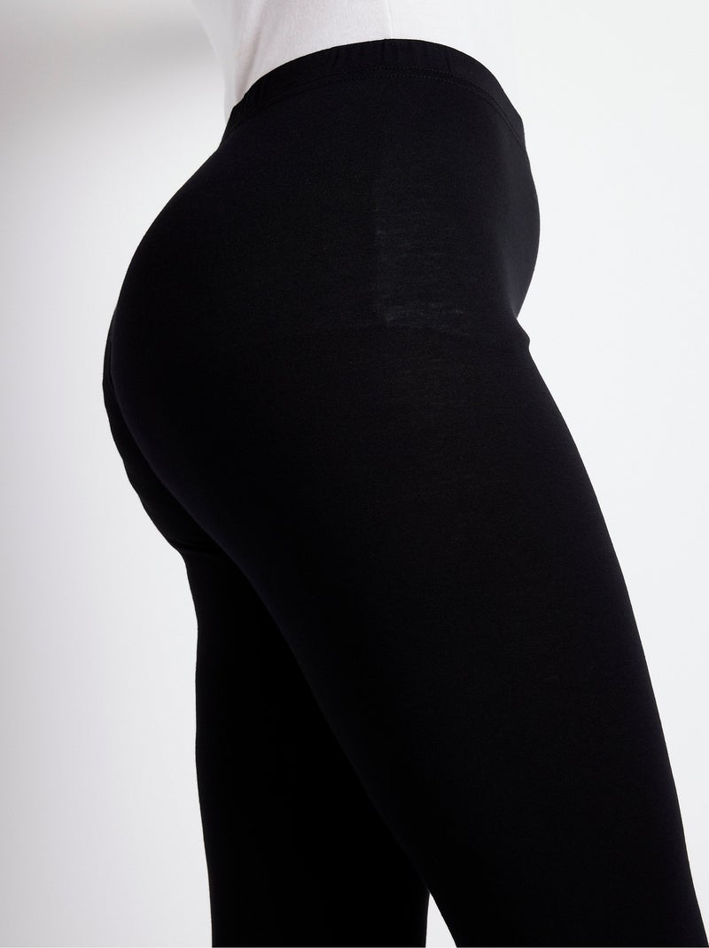 Legging long uni ceinture élastiquée Noir - Kiabi