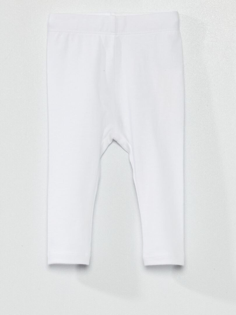 Legging long uni en maille jersey blanc - Kiabi