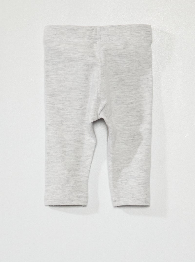 Legging long uni en maille jersey gris clair - Kiabi