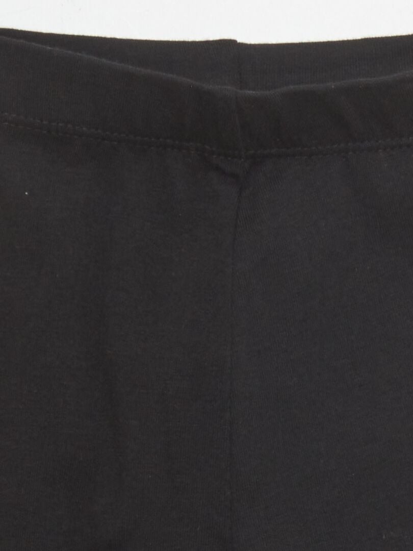 Legging long uni en maille jersey noir - Kiabi