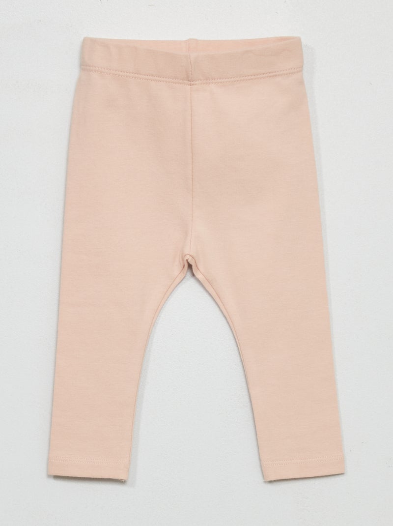 Legging long uni en maille jersey Rose clair - Kiabi