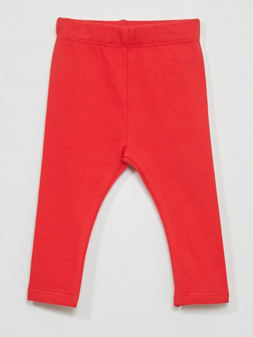 Legging long uni en maille jersey rouge cerise - Kiabi