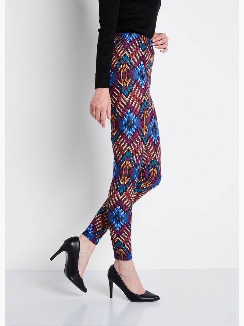 Legging long uni ou imprimé - Afibel Bleu - Kiabi