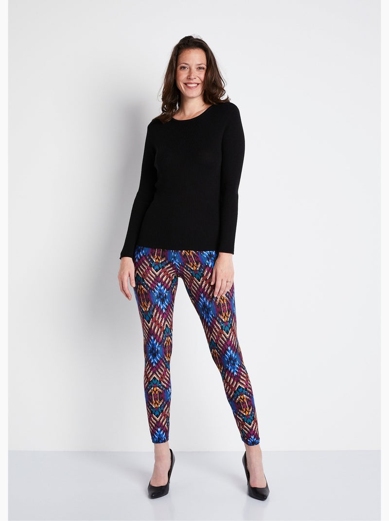 Legging long uni ou imprimé - Afibel Bleu - Kiabi