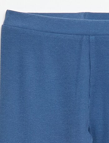 Legging maillé en coton uni