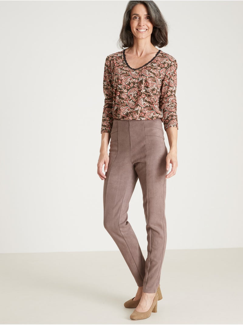 Legging maille suédine - DAXON Taupe - Kiabi