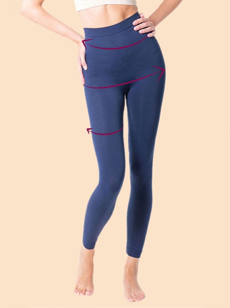 Legging minceur push up avec fibre Emana, Lena Bleu Bleu marine - Kiabi